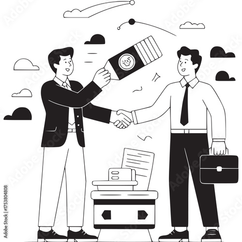 Vector art of abstract geometric pattern with leaf motifs