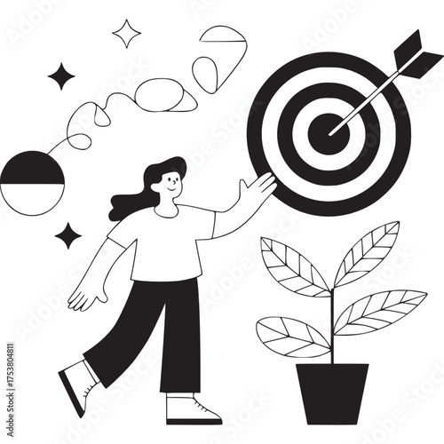 Vector art of abstract vertical lines pattern in brown and black