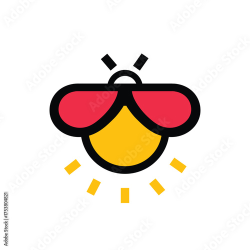 Bright and cheerful icon of a firefly or glowing insect, symbolizing light, inspiration, application, or nature. Ideal for creative apps or children's products