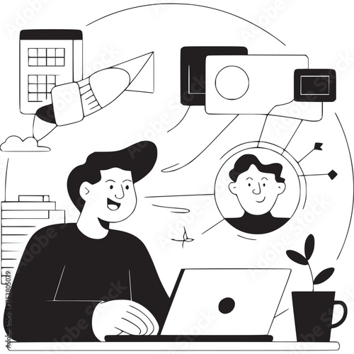 Vector art of abstract starburst pattern with sharp lines