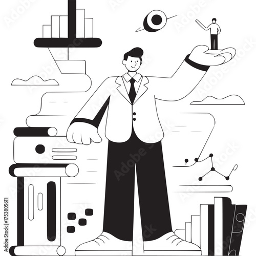 Vector art of abstract black maze on a light beige background