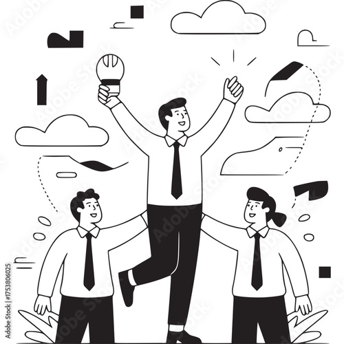 Vector art of black and white geometric pattern