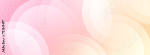 Abstract soft pastel pink and orange gradient light circles banner background for modern digital design projects, creating a gentle and ethereal visual presentation