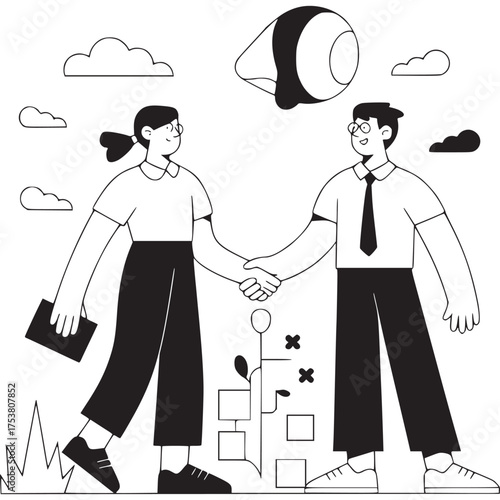 Vector art of cracked ice with snow patches reflecting sunlight