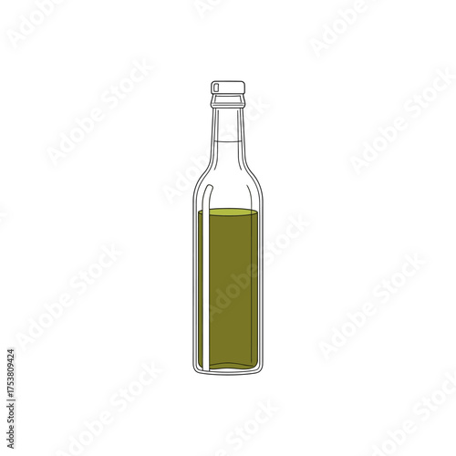 A bottle of olive oil isolated on white background a simple and elegant illustration for culinary, health, and mediterraneanthemed designs, showcasing natural ingredient