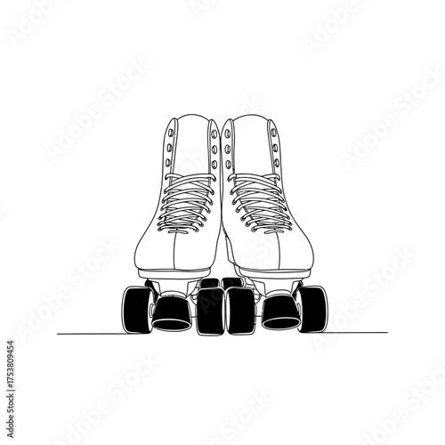 A pair of roller skates isolated on white background a classic and fun illustration for retro, sport, and recreational designs, capturing the spirit of skating
