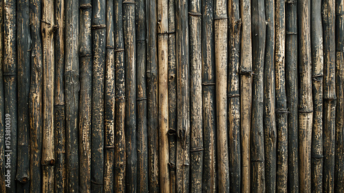 Detailed Texture of a Bamboo Wall Rustic, Natural, and Organic Background