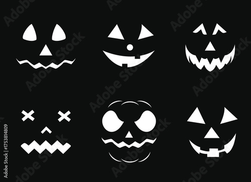 Halloween Pumpkins Collection | Assorted Jack O’ Lantern Vector Set with Funny and Creepy Faces