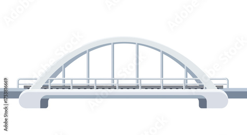 Isolated minimalist arch bridge illustration on white background