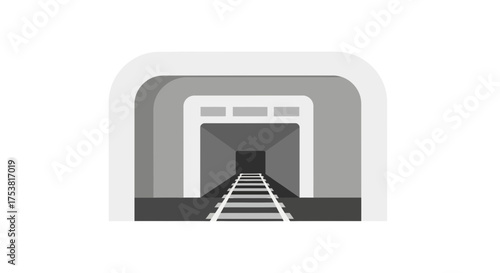 Minimalist subway tunnel vector illustration on white background