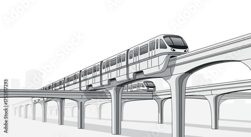 Monorail Elevated Transit System in the City, Transportation Infrastructure