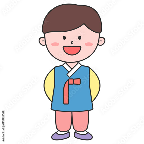 남자아이 한복 일러스트