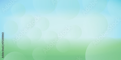 Summer Background with Green to Blue Gradient, Light Spots Suggest Sunlight Through Leaves, Calm Seasonal Atmosphere