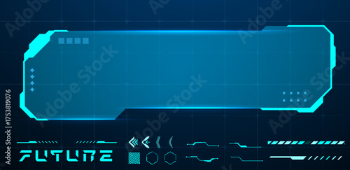 futuristic HUD text box frames vector illustration