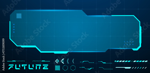 futuristic HUD text box frames vector illustration