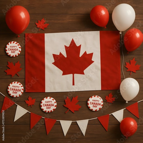 Canada day background in realistic style
