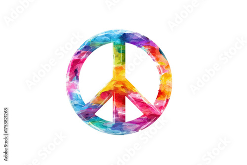 Colorful tie-dye peace symbol