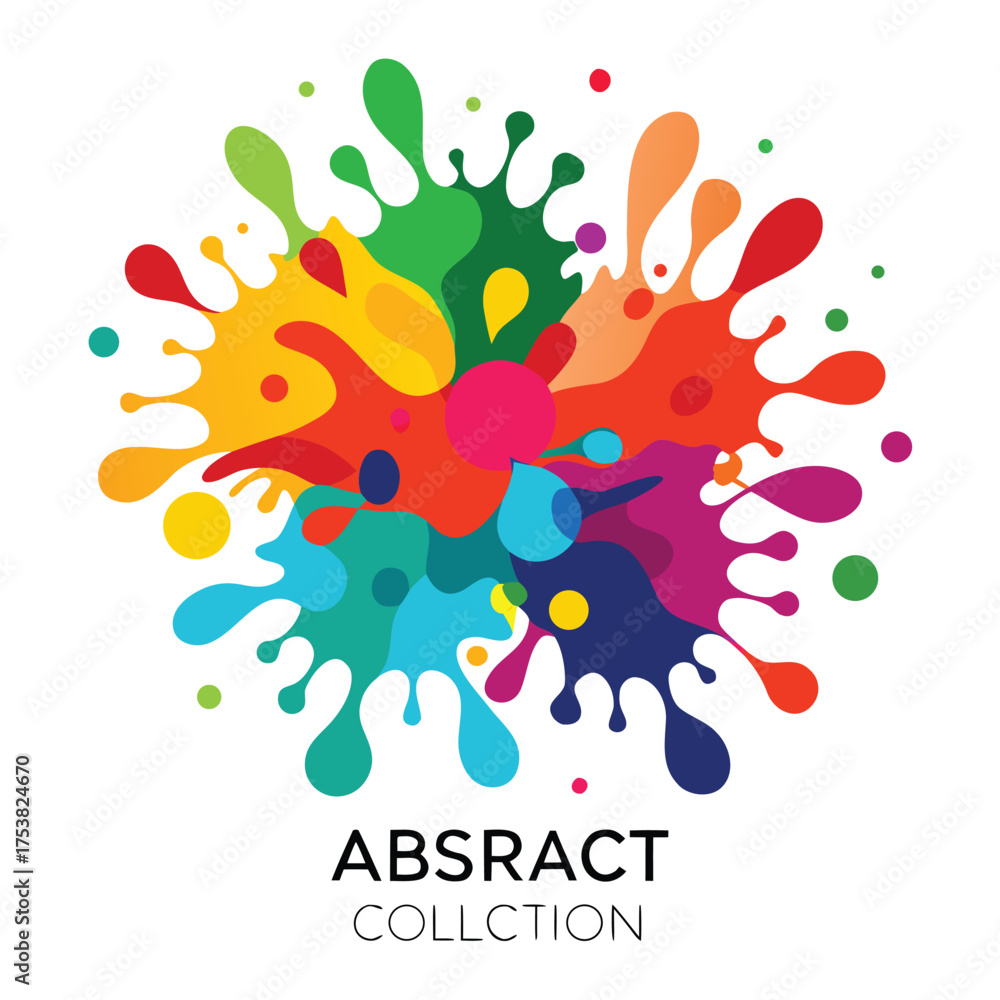 Naklejka premium Colorful Abstract Paint Splatter Explosion with Text