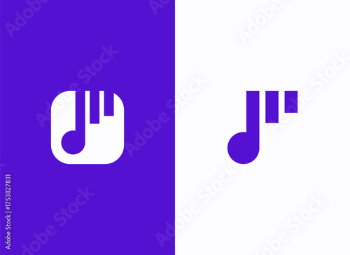 Modern Music Note Logo Design for Podcast, Studio, and Audio Brand Identity
