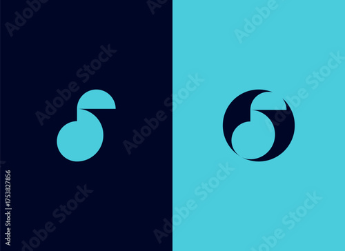 Modern Music Note Logo Design for Podcast, Studio, and Audio Brand Identity