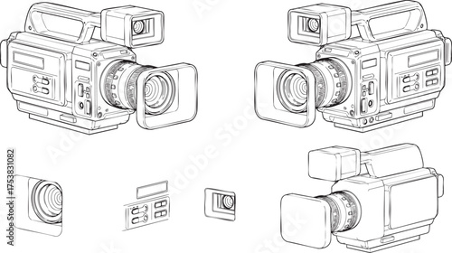 movie camera icon black and White background