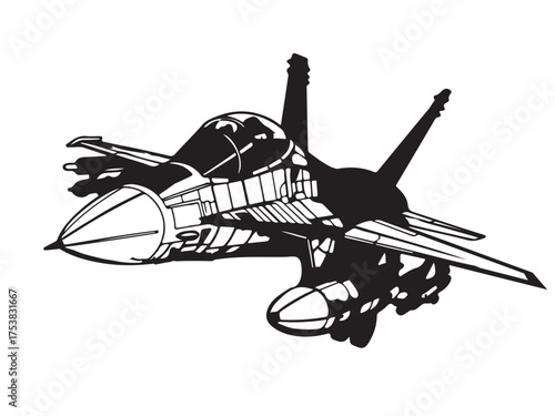 air force fighter jet plain illustration 