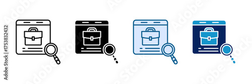 Job Search Icon Set Multiple Style Collection
