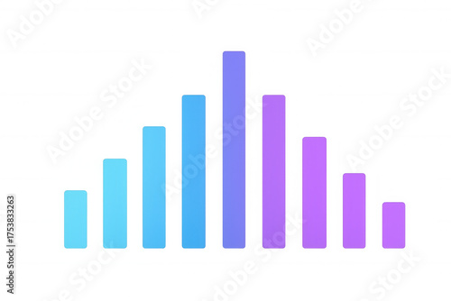 Bar chart displaying data visualization with blue and purple gradient bars, presenting statistics and metrics on transparent background Free Download Bar chart displaying data visualization with blue and purple gradient bars, presenting statistics and metrics on transparent background - GFXLoad