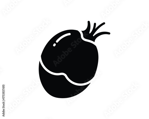 Black outline pomegranate or beetroot food Vector Illustration