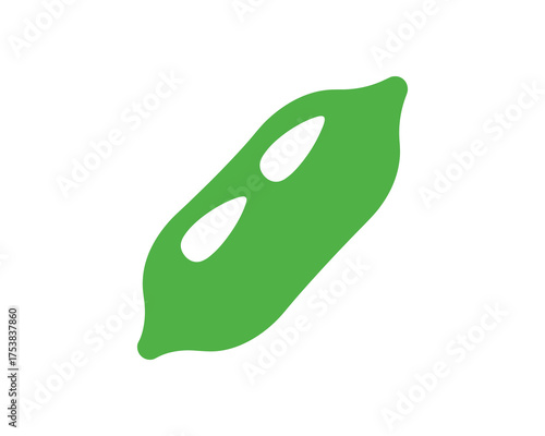 Broad Bean with Two Seeds Vector Illustration