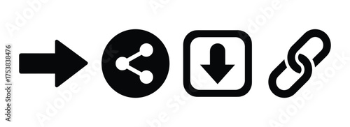 Collection of Navigation and Action Icons Vector Illustration