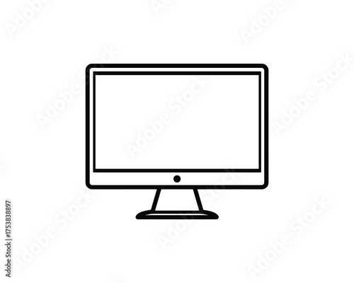 Desktop Monitor Outline Vector Illustration