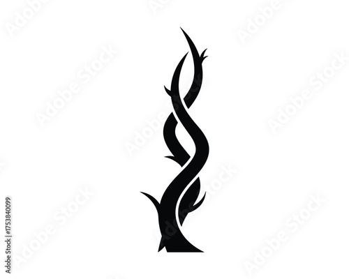 Intertwined Vines or Twisted Roots Icon Vector Illustration