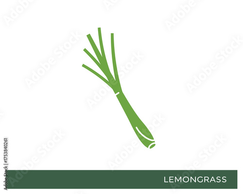 Lemongrass Green Flat Icon Vector Illustration