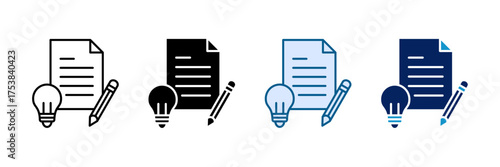 Creative Brief Icon Set Multiple Style Collection