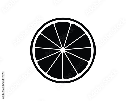 Orange slice fruit glyph icon, vector illustration.