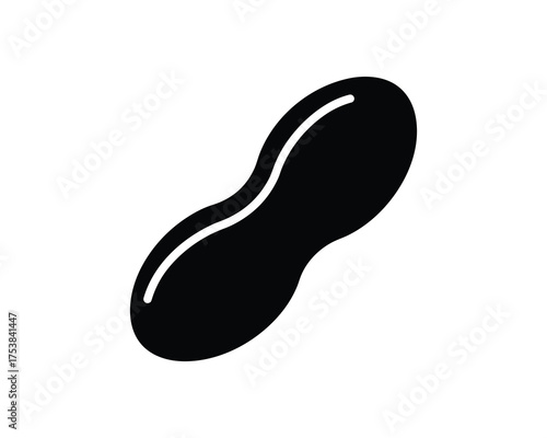 Peanut Icon Black and White Vector Illustration