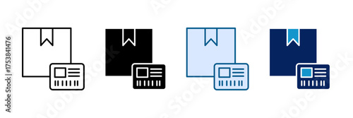 Shipping Label Icon Set Multiple Style Collection