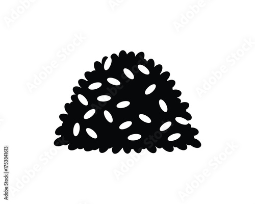 Pile of Rice Grains Black Glyph Icon Vector Illustration