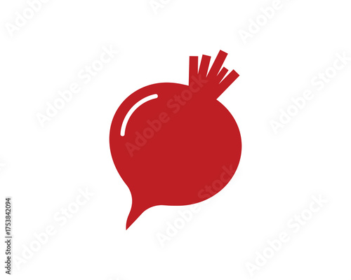 Red Beetroot Vegetable Glyph Icon Vector Illustration