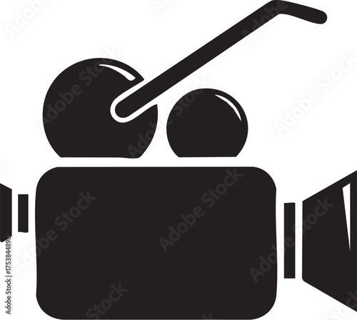 movie camera icon black and White background