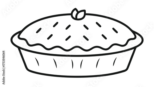 Vector art of delicious apple pie with a flaky crust, a classic dessert, perfect for any occasion