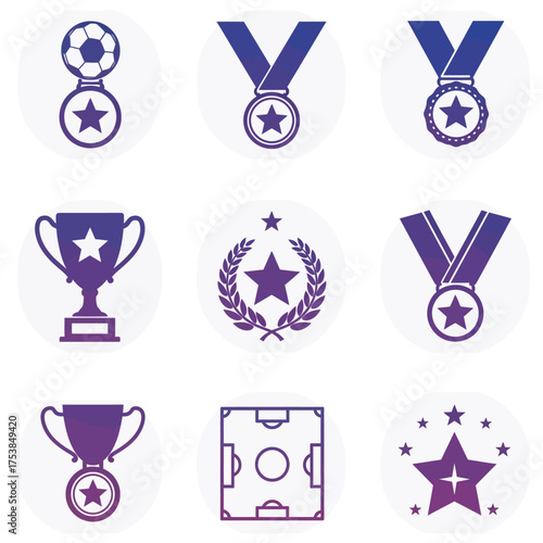 Duotone Soccer Icon Set