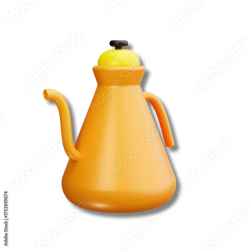 yellow teapot isolated on white
