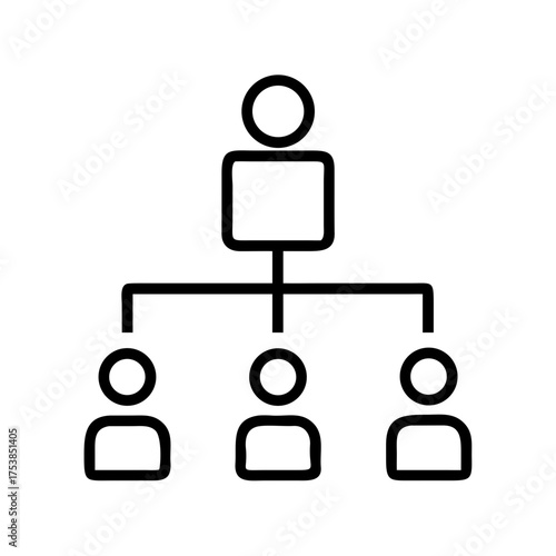 Organization chart showing hierarchy of employees