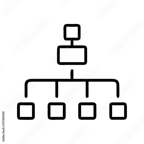 Organizational chart displaying a hierarchical structure