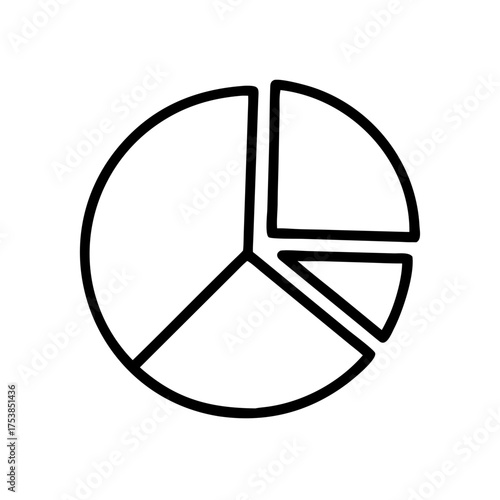 Pie chart illustrating data distribution with multiple segments