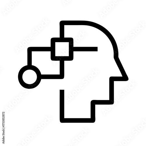 Artificial intelligence icon, representing human mind