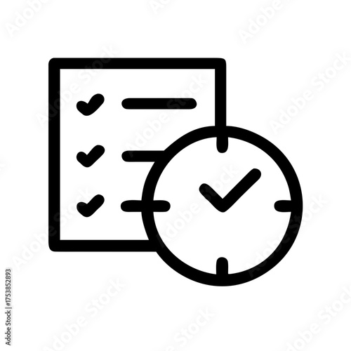 Checklist with clock showing task management
