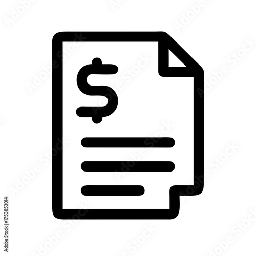 Illustration of a financial document icon for money